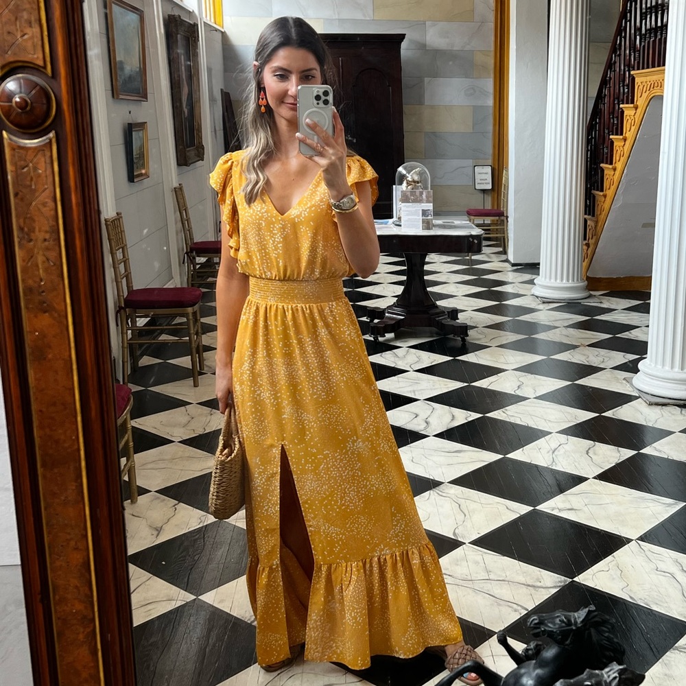 Express Mustard/ Marigold Maxi Dress